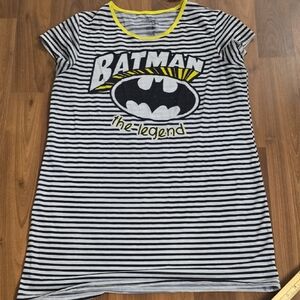 Striped Batman Graphic T-Shirt Dress